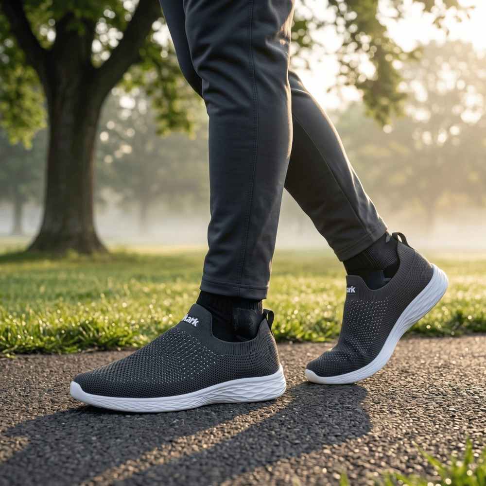 Gray Lightweight Walking Shoes সকাল-বিকাল হাঁটা – ডক্টর ইনসোল জুতা – - Image 8