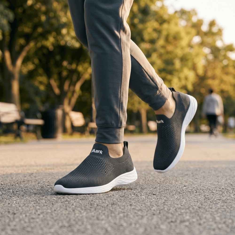 Gray Lightweight Walking Shoes সকাল-বিকাল হাঁটা – ডক্টর ইনসোল জুতা – - Image 4