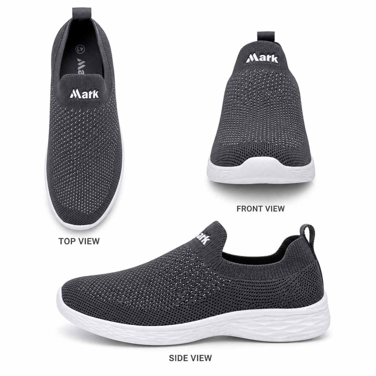 Gray Lightweight Walking Shoes সকাল-বিকাল হাঁটা – ডক্টর ইনসোল জুতা – - Image 7